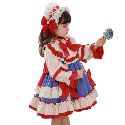 Sweet Kid Lolita Princess Dress 80cm long sleeve dress+hairhand 