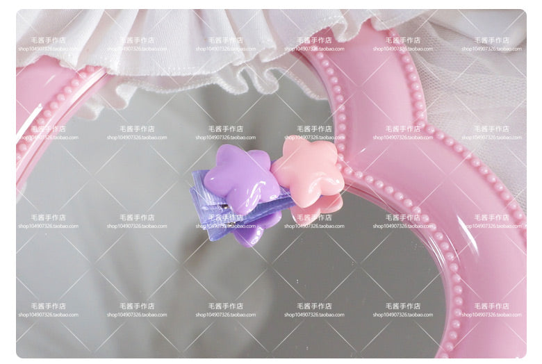 MaoJiang Handmade - Sweet Lolita Hair Pins Star Shape Multicolor purple-pink stars