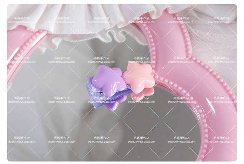 MaoJiang Handmade~Sweet Lolita Hair Pins Star Shape Multicolor purple-pink stars  