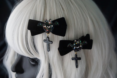 Strange Sugar - Gothic Headdress, Hallowen Skull Bat Hairclip No.12