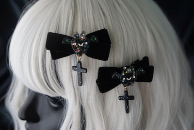 Strange Sugar~Gothic Headdress Hallowen Skull Bat Hairclip No.12  