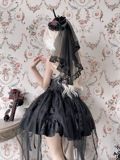 Alice Girl~Gothic Lolita Accessory~Blood Rose Flowing Trailing   