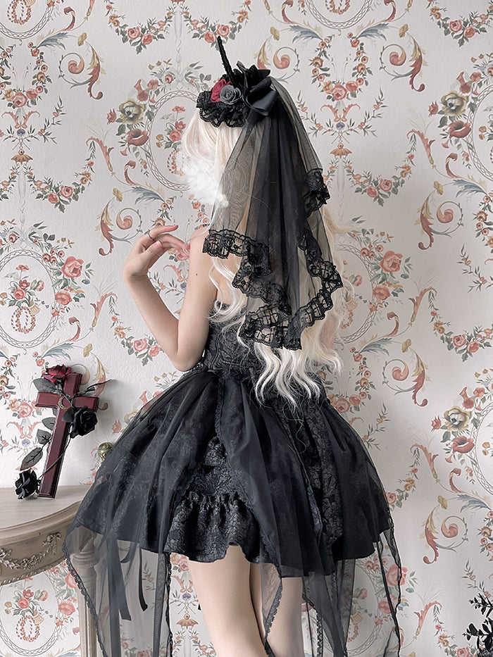 Alice Girl~Blood Rose~Gothic Lolita Dark Themed Veil black  