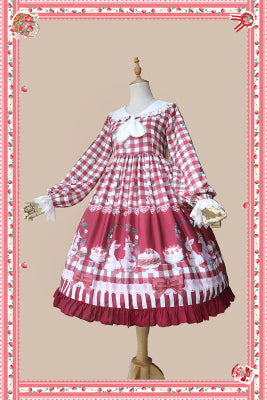 Infanta~ Christmas doughnut Ice  Cream Dress Lolita JSK S red rabbit OP 