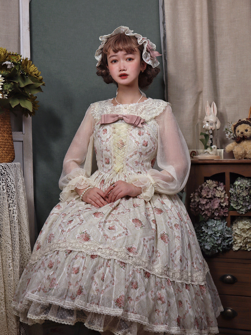Miss Point - Woody Rose - Elegant Floral Lolita JSK