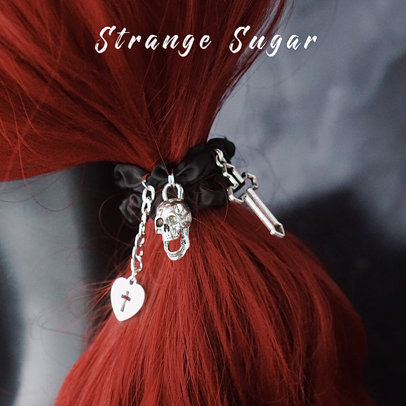 Strange Sugar~ Gothic Lolita Black Hardware Skull Spider Hairband   
