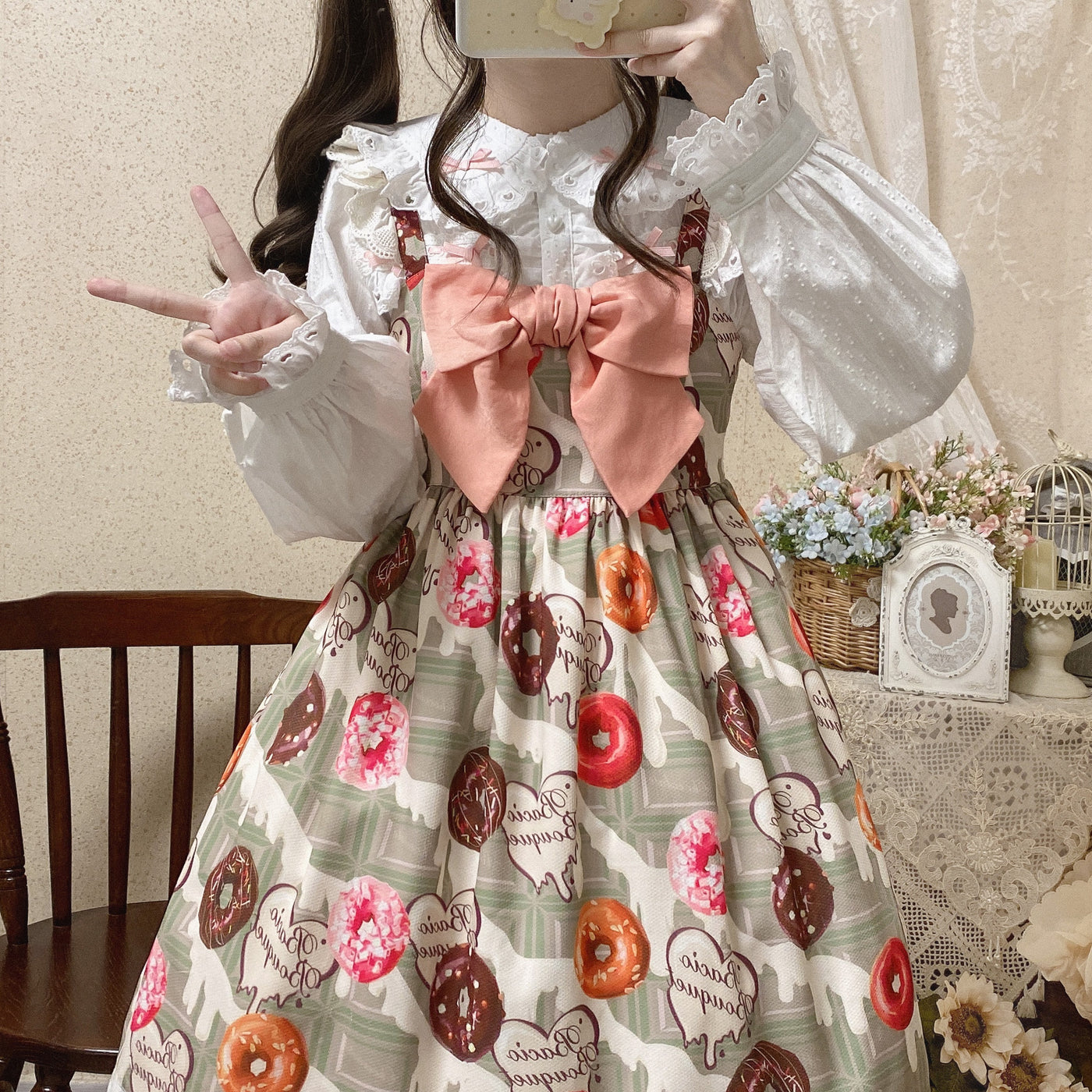 MIST~Sweet Lolita Blouse Doll Collar Multicolor   