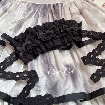 (Buyforme) CheeseCat~Doll Lullaby Tabby Cat Cotton Lolita Headdress black+black cotton hairband  