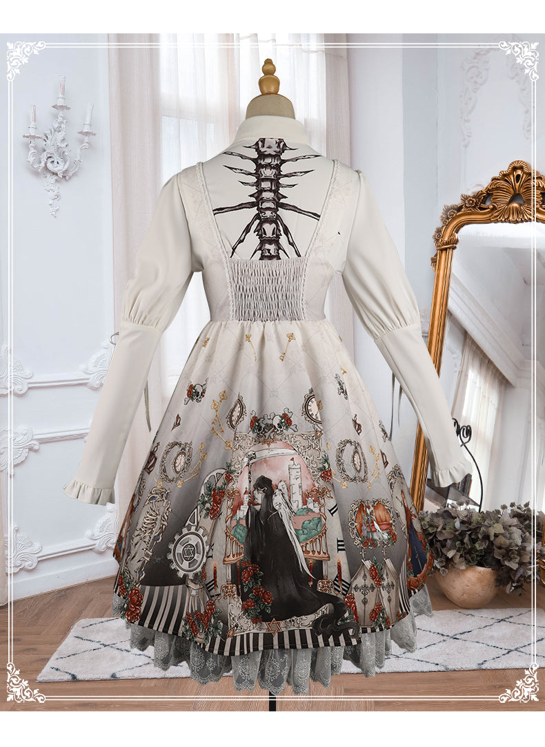 YingLuoFu~Black Fairytale~Gothic Twins Lolita JSK   