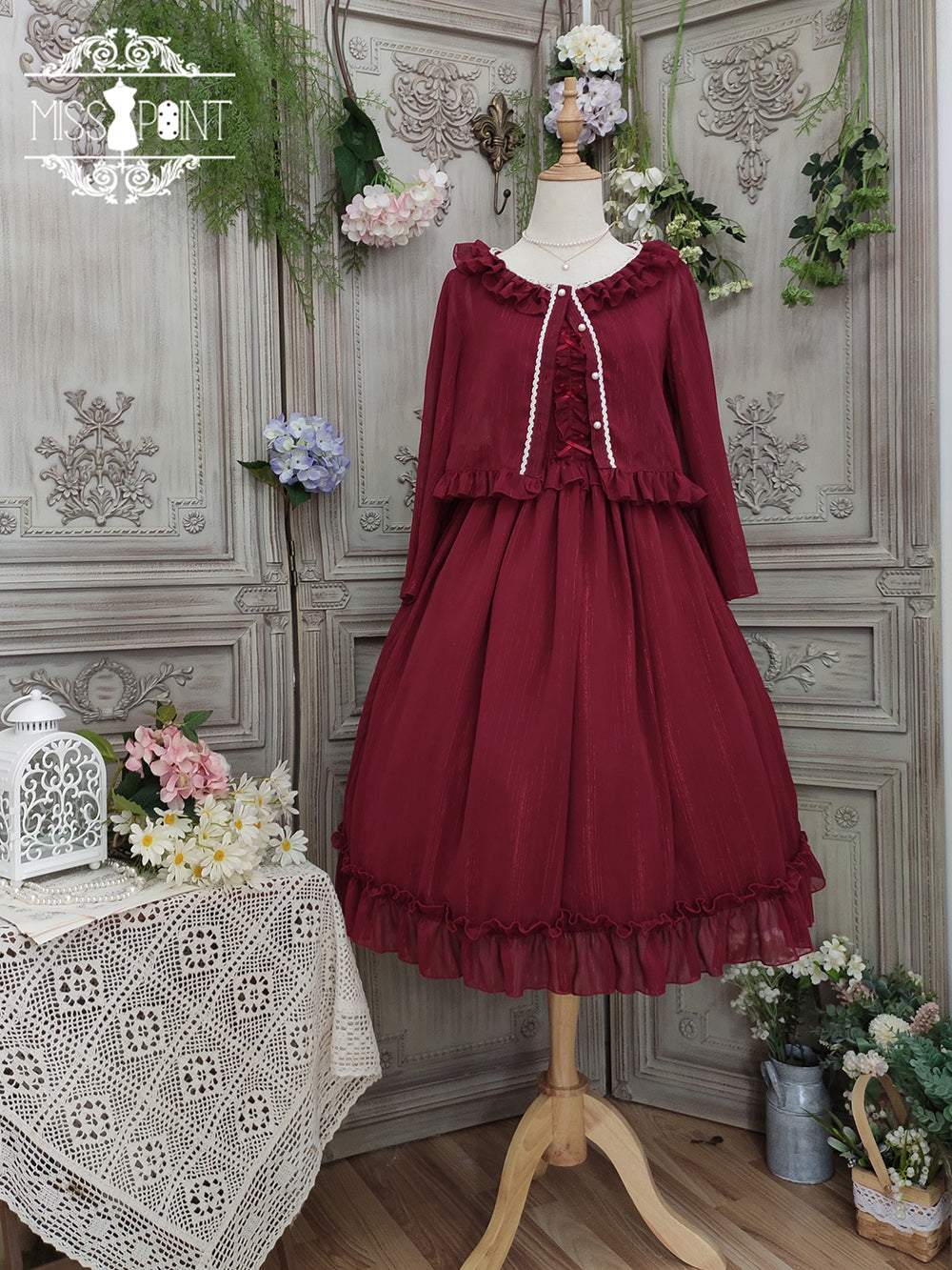 Miss point~Rhine Riverside~French Vintage Chiffon Lolita JSK 1802:45703