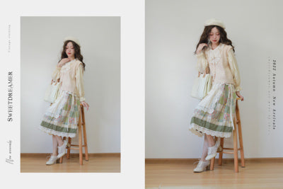 SweetDreamer~Nemo's Garden~Country Lolita Patchwork Skirt Free size green/lengh 74cm 