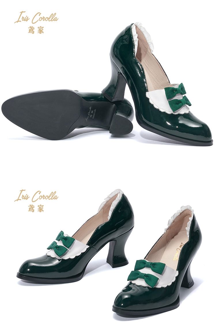 Iris Corolla~Edward~Retro Wedding Lolita High Heels 35 atrovirens 