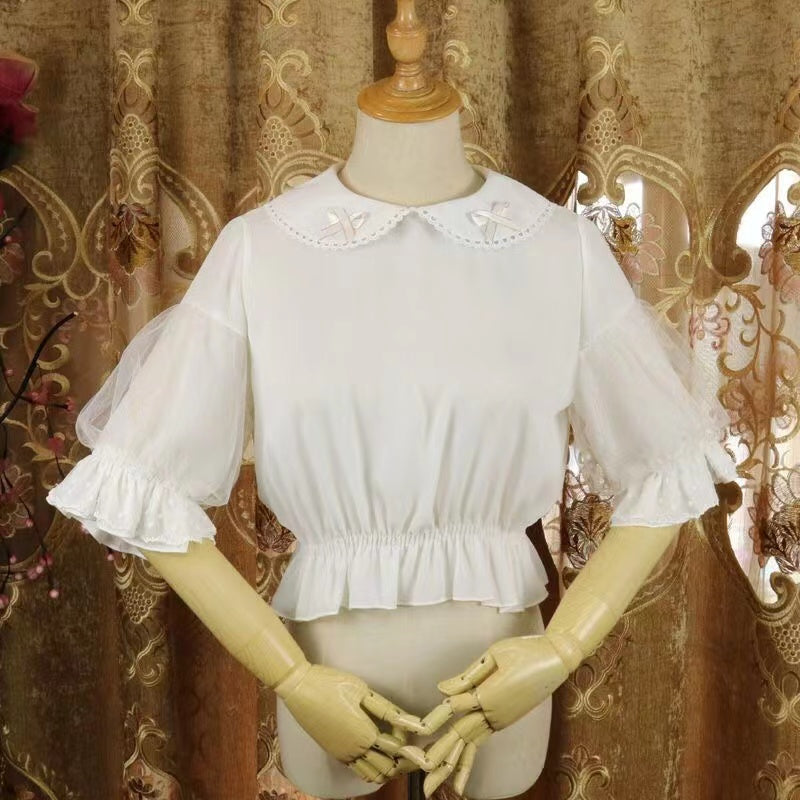 (Buyforme)Radish Lord~Casual Lolita Cream Sugar Sweetheart JSK dress S normal waist JSK +short sleeve blouse+petticoat+belt 