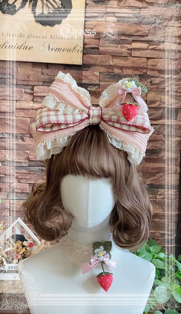 Elpress L~Country Lolita Strawberry BNT KC Choker Accessory grapefruit pink KC 