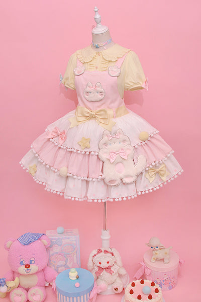 Alice Girl~Candy Cat~Sweet Lolita Dress Lovely Salopette   