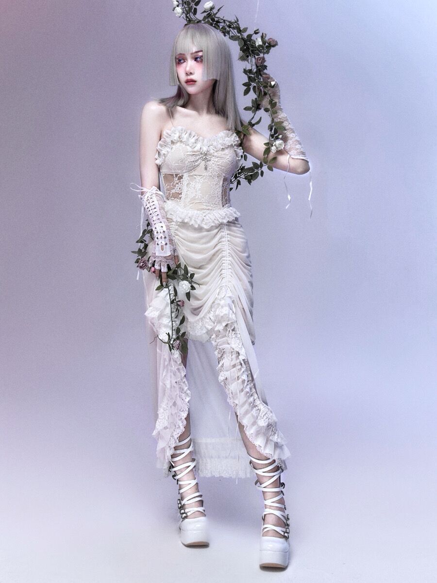Blood Supply - God's Redemption - White Gothic Halloween Jumper Dress
