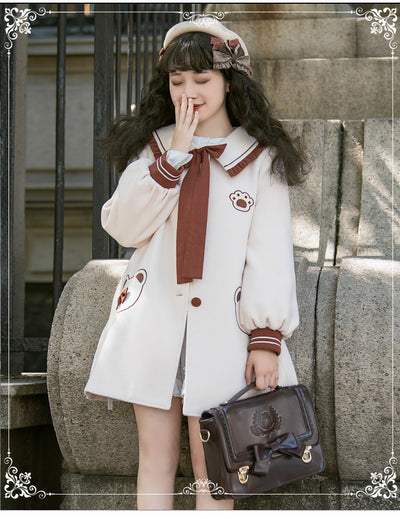 Eieyomi~Japanese Style Lolita Winter JK Coat S beige 