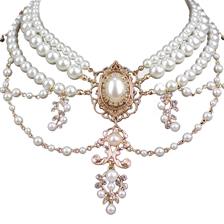 Rose of Sharon~ Baroque Layered Pearl Lolita Necklace