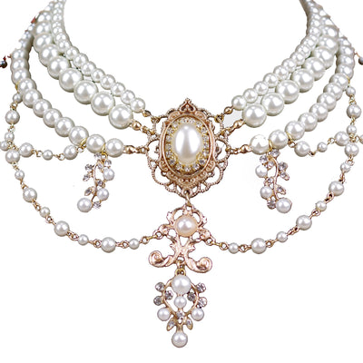Rose of Sharon~ Baroque Layered Pearl Lolita Necklace   