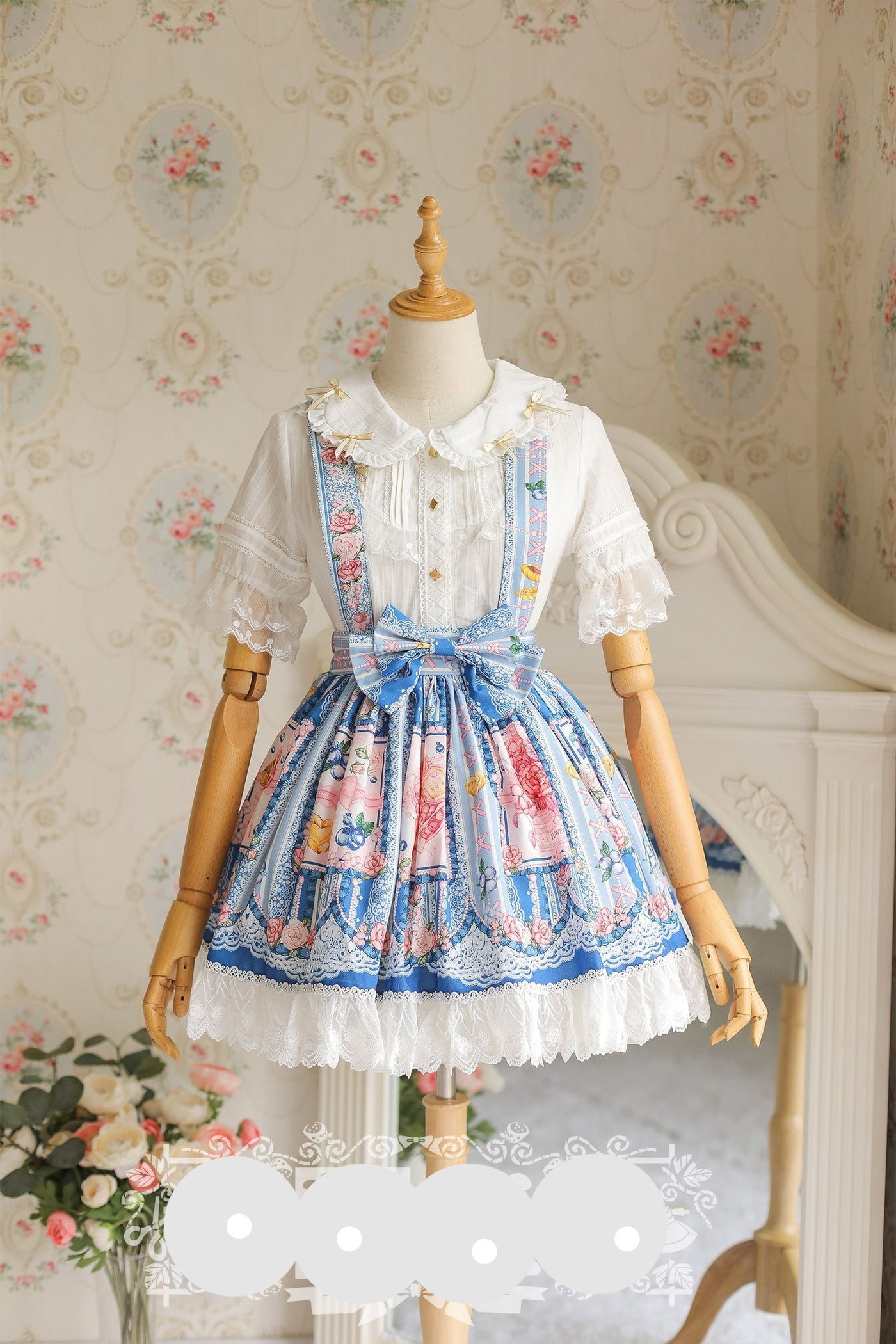 Strawberry Witch~Blueberry Lolita SK Daily Skirt S dark blue 