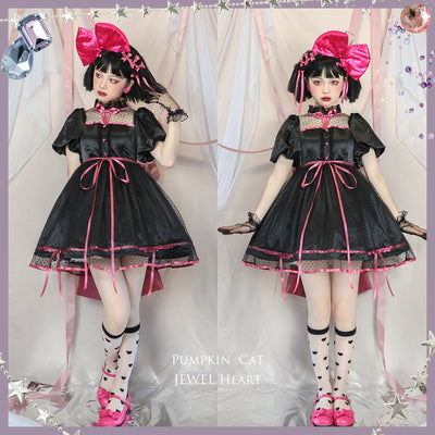 Pumpkin Cat~Jewel Heart~Lolita OP Dress S black 