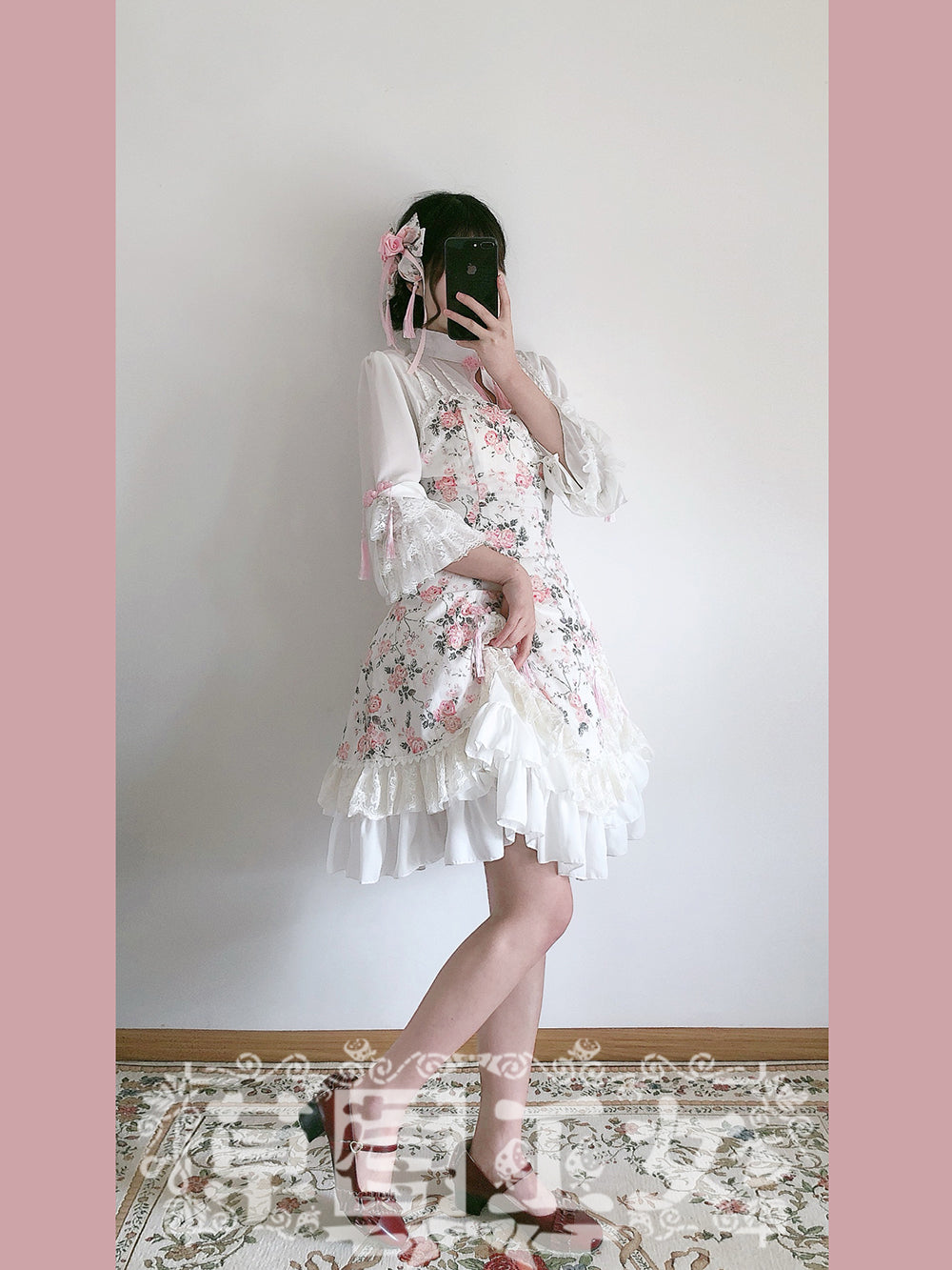 Elegant Long Sleeve Qi Lolita Dress With Shoulder Cover -  Canada