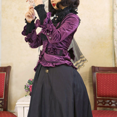 Lace Garden~Miss Hepburn~Vintage Lolita Velvet Coat and Dress Suit   
