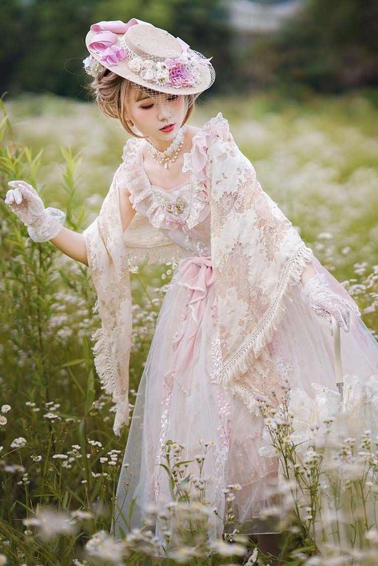 ZeeYe~Monica~Qi Lolita Lace Shawl apricot shawl  