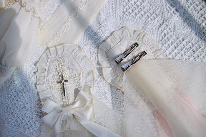Alice Girl - Cross Maiden - Gothic Lolita Hair Clips Veil Headbow