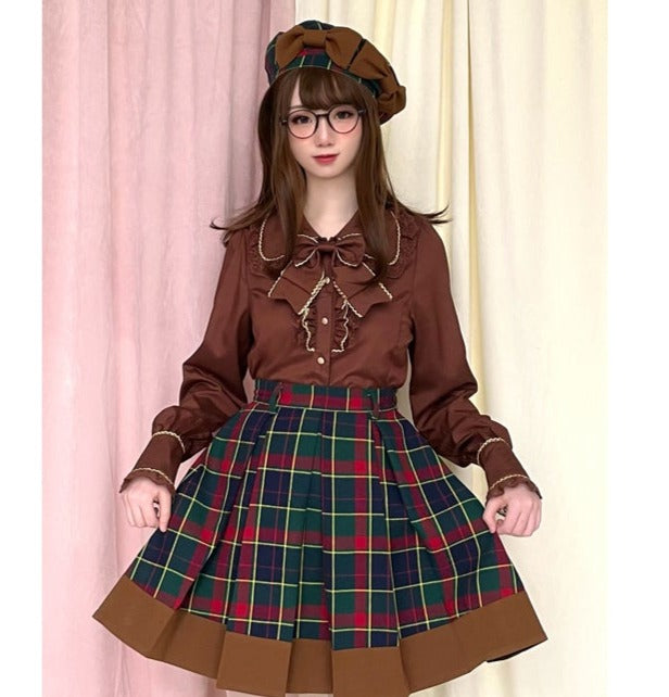 Pumpkin Cat~Gold Trim Long Sleeve Lolita Blouse   