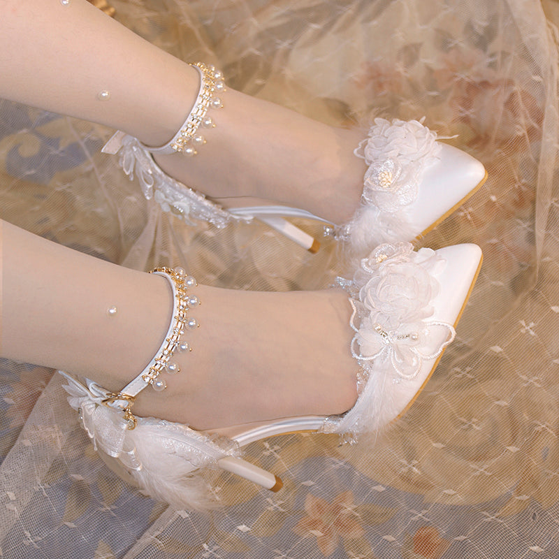 One Night~Pointed Toe Universal Thin Heel Lolita Shoes   