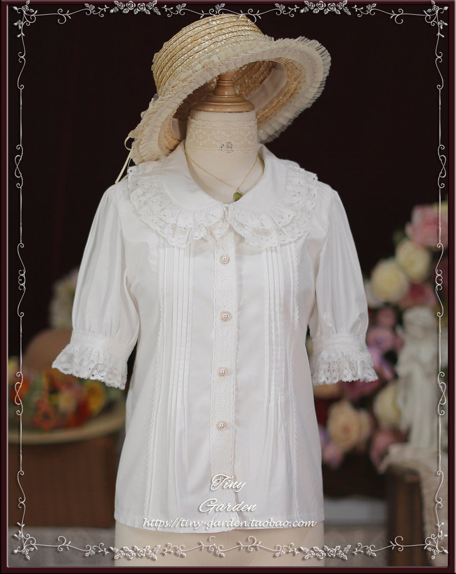 (BuyForMe) Tiny Garden~Antique Doll~Kawaii Cotton Lolita Blouse S white 