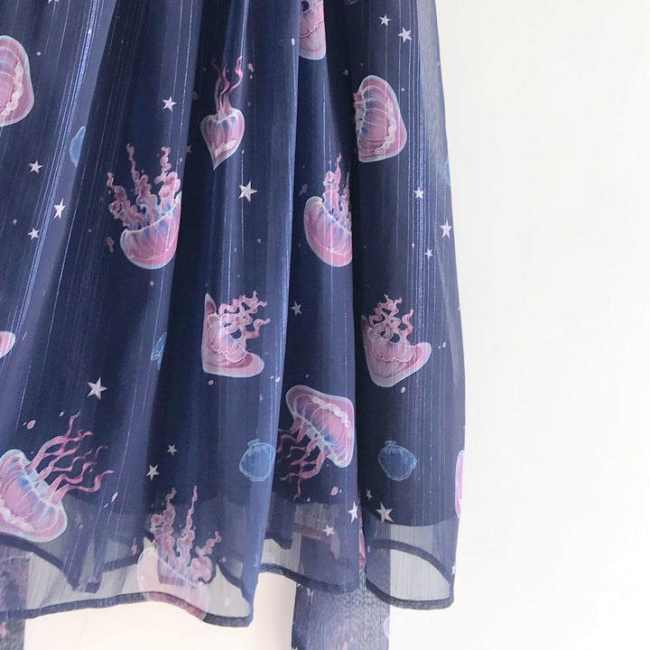 (Buyforme)LilithEye~Jellyfish Meteor~Chiffon Fairy Jellyfish Printed Lolita JSK   