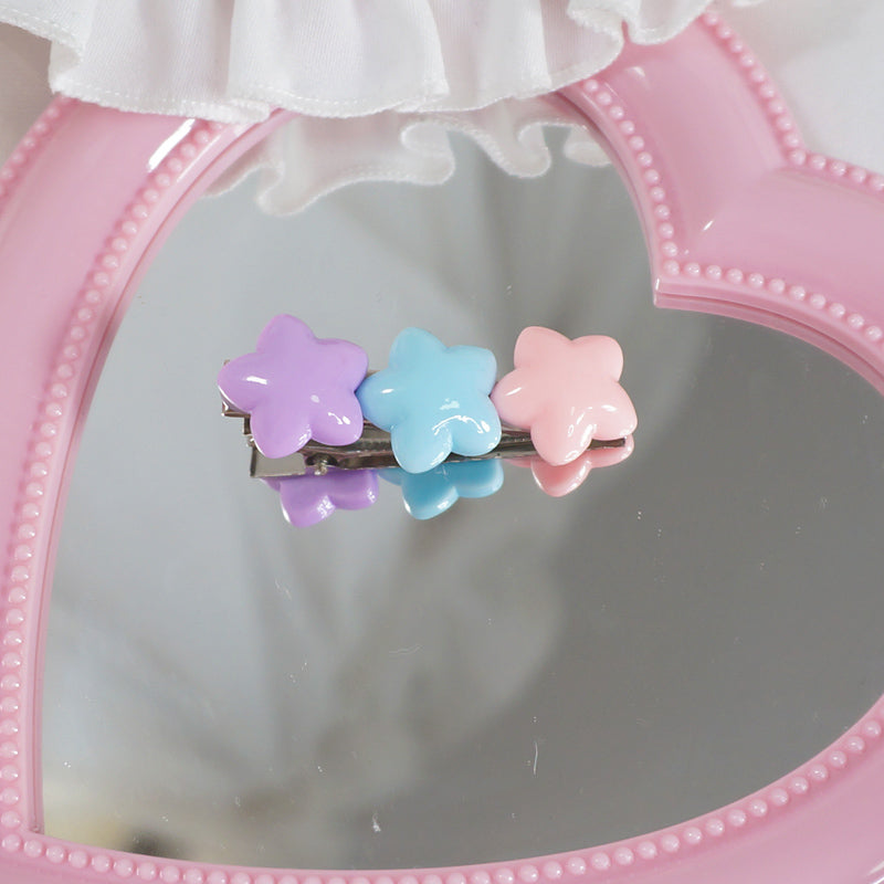 MaoJiang Handmade~Sweet Lolita Hair Pins Star Shape Multicolor purple-blue-pink stars  