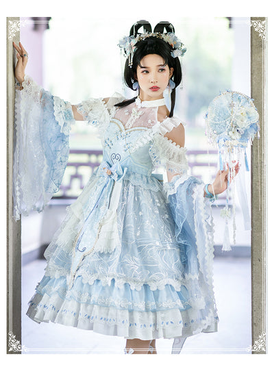 YingLuoFu~YaoYangFuJi~Lolita Tea Party JSK Dress   