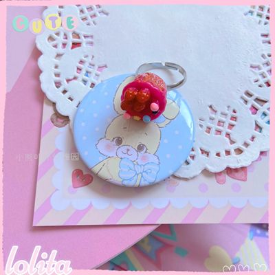 Kawaii Cake Heart Star Strawberry Lolita Rings berry cake