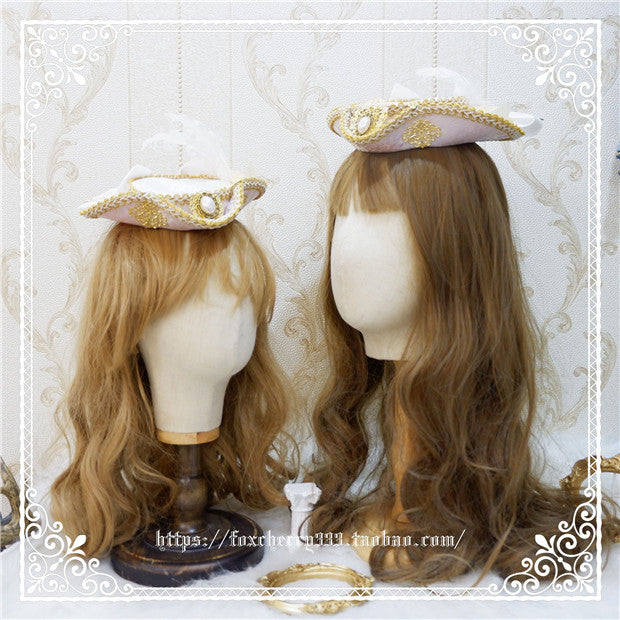 Fox Cherry-Lolita Palace Retro Gorgeous Feather Top Hat