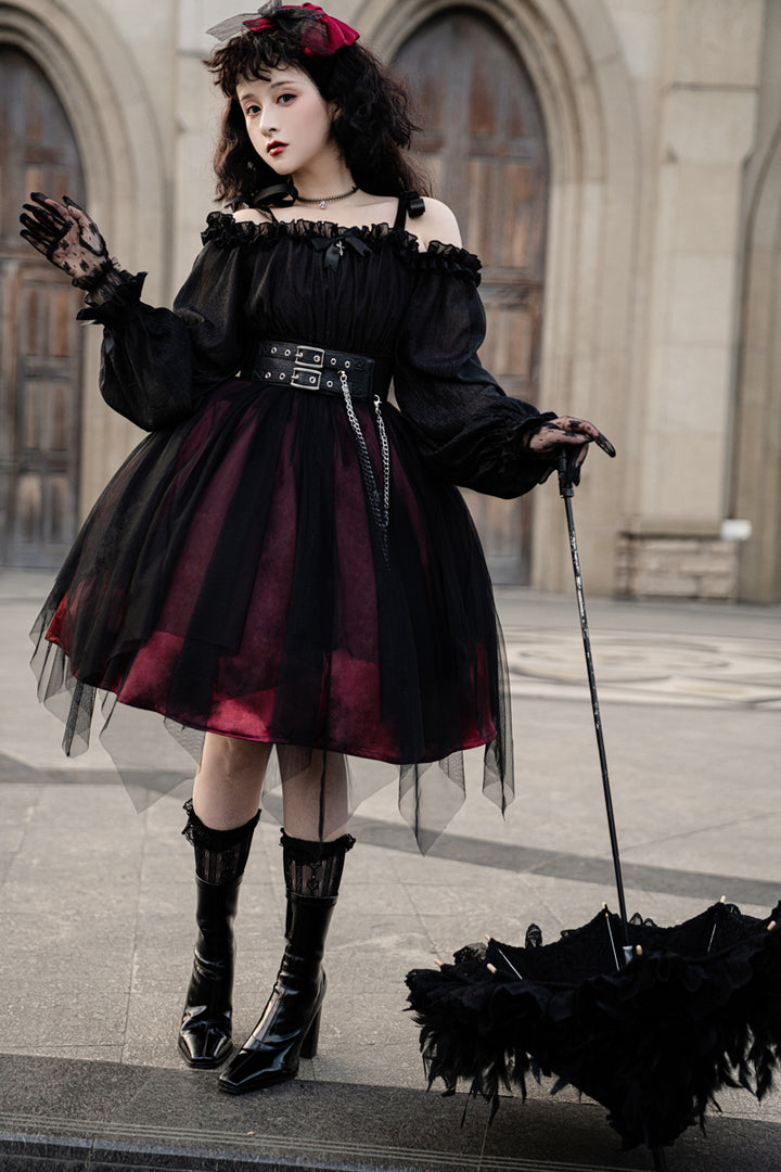 Your Princess~Gothic Lolita High Waist Black Dress   