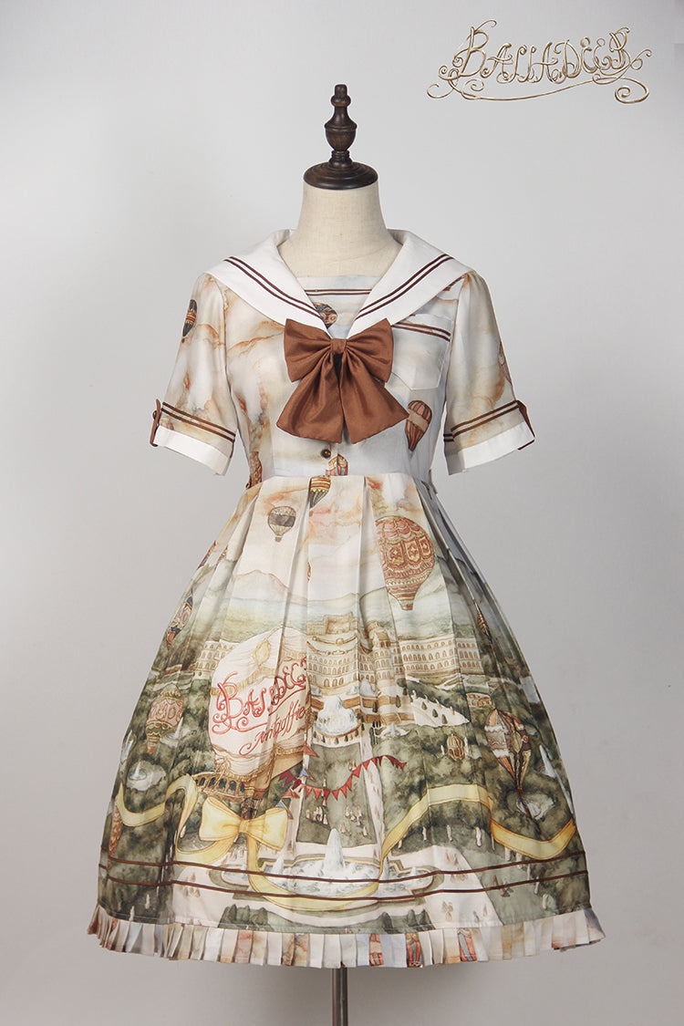 Balladeer~Versailles Sailor Collar Lolita OP Dress S off white 