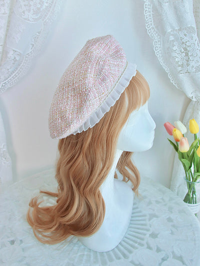 Alice Girl~Lady's Holiday~Elegant Lolita Beret Chanel's Style Hat   