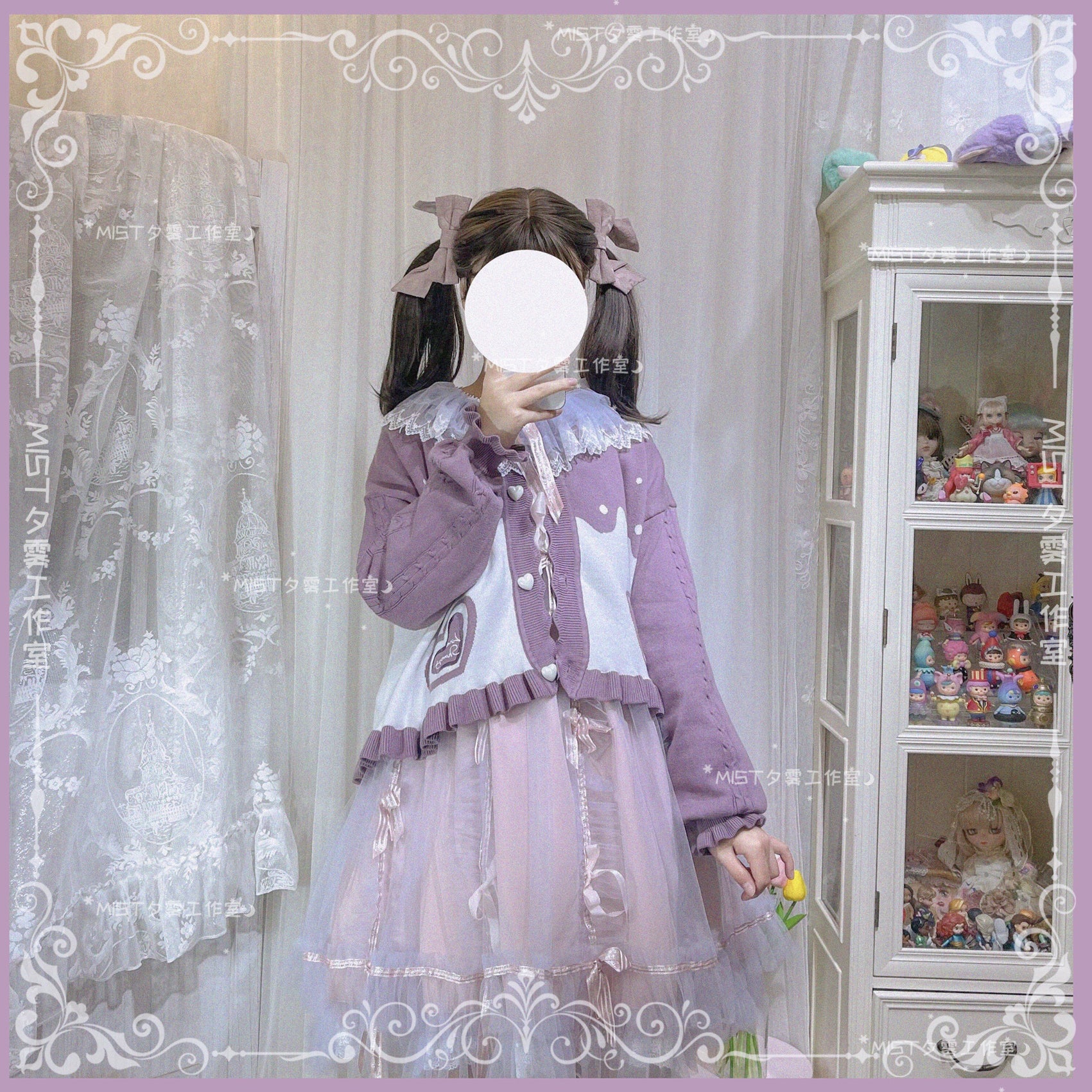 MIST~Beating Heart~Sweet Lolita Thick Sweater Coat Puff Sleeve 9908:115000