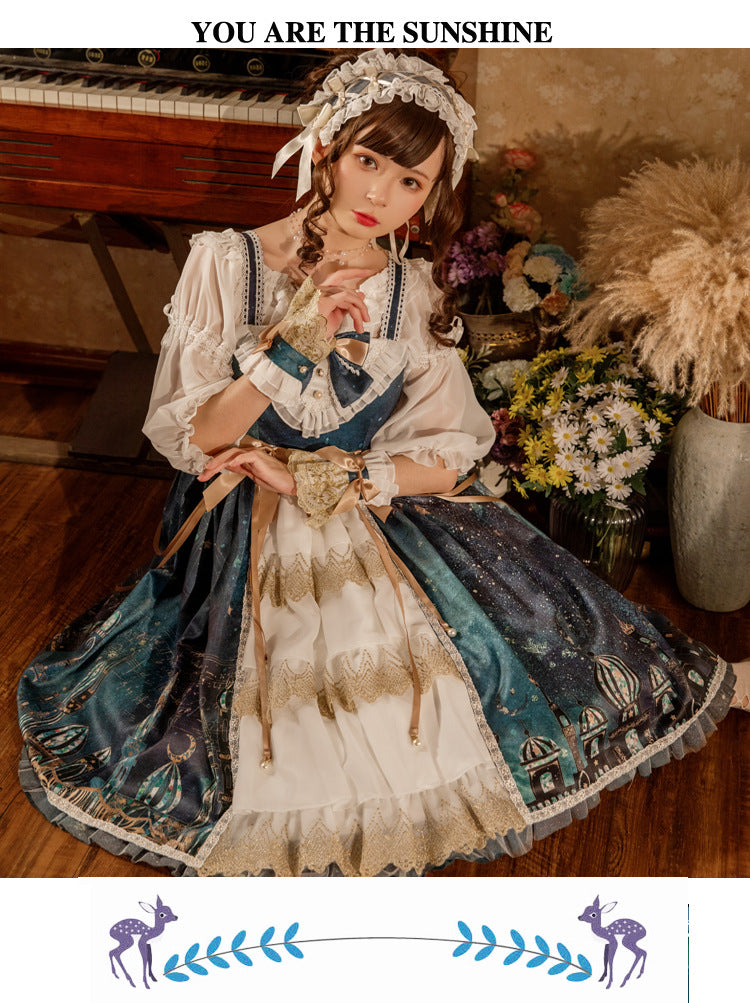 Magic lamp Night Retro Lolita JSK   
