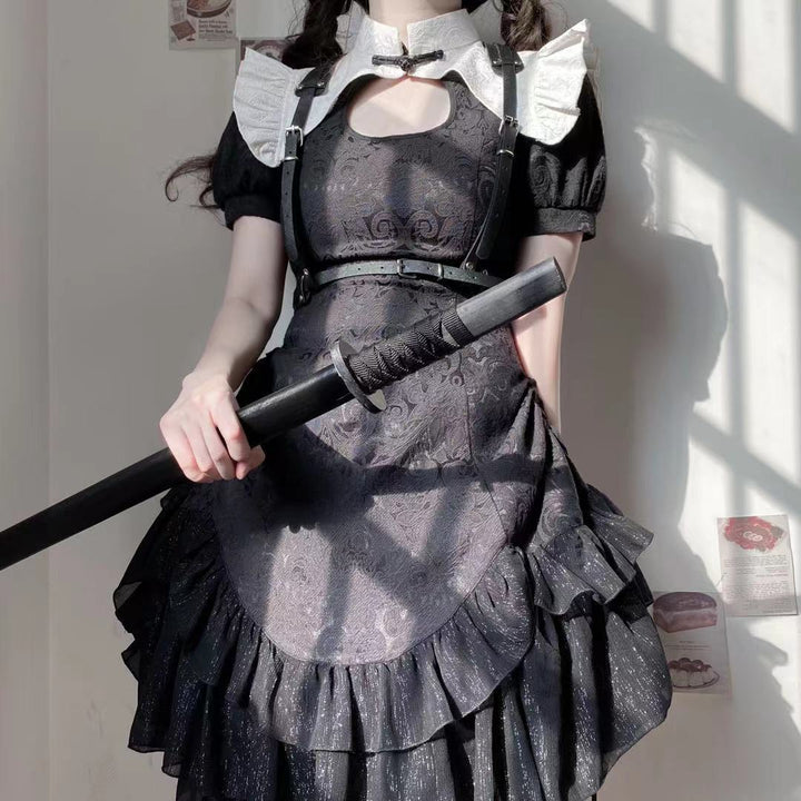 YourHighness~Battle Maid Qi Lolita Cheongsam Gothic Dress   