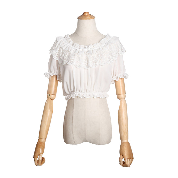 (Buy for me) ZhiJinYuan~Elegant Lolita Open Shoulder Blouse   