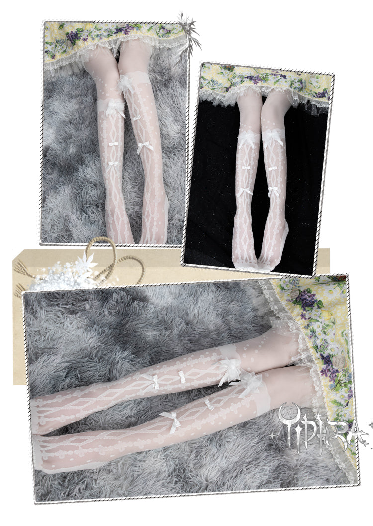 Yidhra~Sweet Lolita Black and White Summer Pantyhose 2470:36217