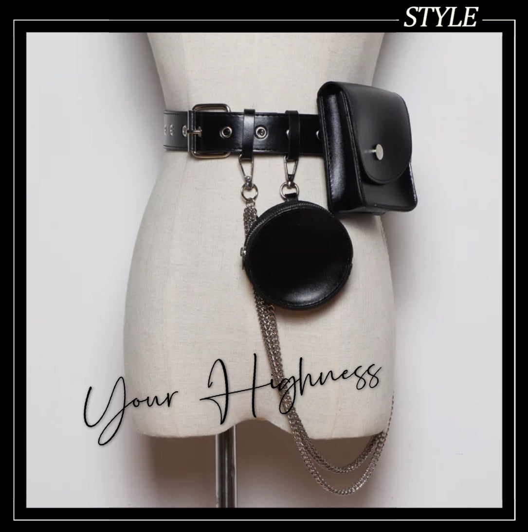 YourHighness~Military Lolita Belt Waist Bag black  