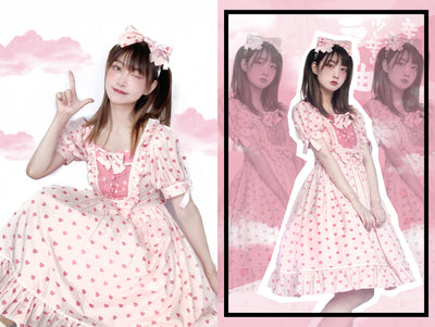 Magic Tea Party~Wish~Kawaii Cotton Lolita OP Dress S light pink 