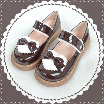 (Buyforme)Lixing Luo~Cute Milkmaid Round Toe Multicolor Lolita Shoes 34 dark brown 