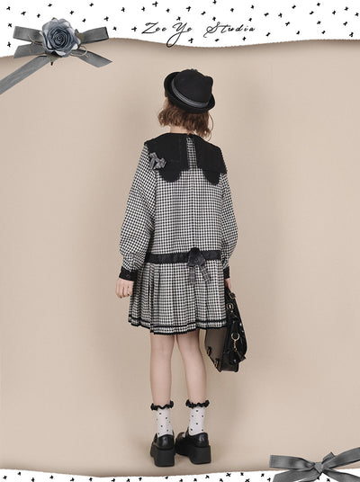 ZeeYe~Houndstooth Low Waistline Lolita Dress   