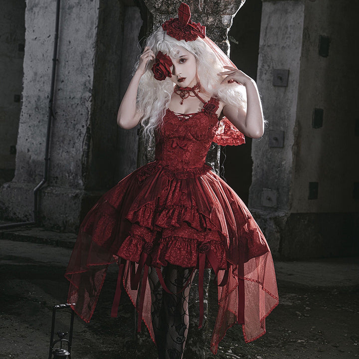 Alice Girl~Gothic Lolita SK Set~Blood Rose Skirt and Corset   